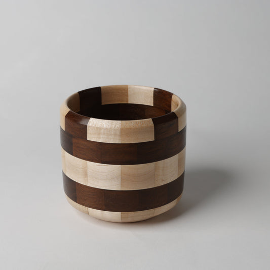 Segments Bowl-Maple/Walnut- 4"x4.5"