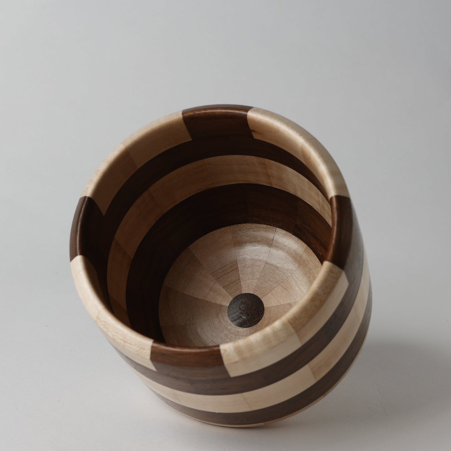 Segments Bowl-Maple/Walnut- 4"x4.5"